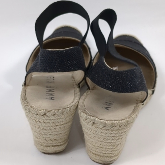 Anne Klein Women’s Charlie Espadrille Wedge Heel Black Strappy Faux Leather 9 - Picture 4 of 7